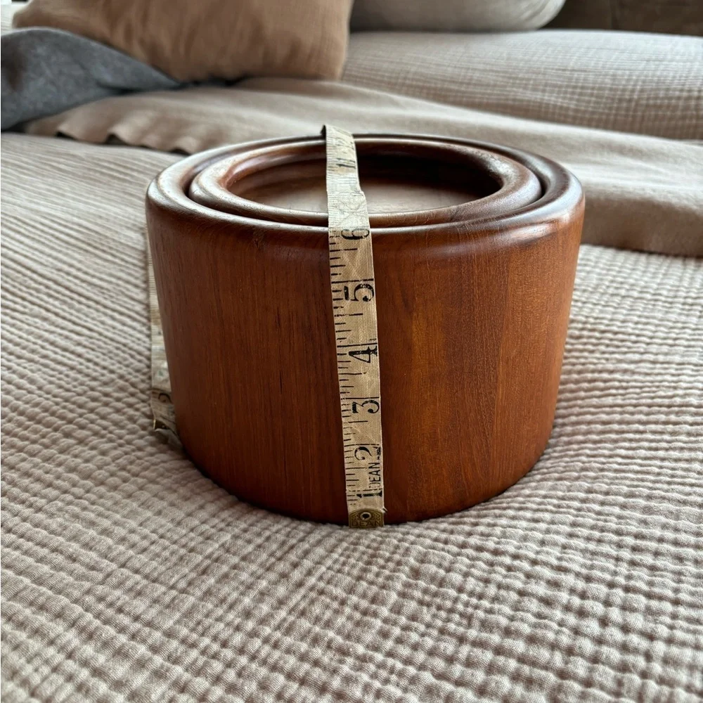 Mid Century Nissen Denmark Teak Ice Bucket
